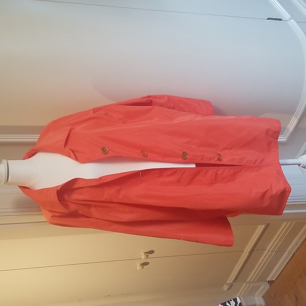 LAUREN RALPH LAUREN Vibrant Orange Lined Raincoat Size 2x
